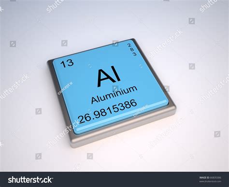 aluminium chemical element periodic table symbol stock illustration
