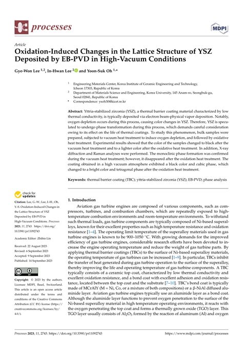 PDF Oxidation Induced Changes In The Lattice Structure Of YSZ