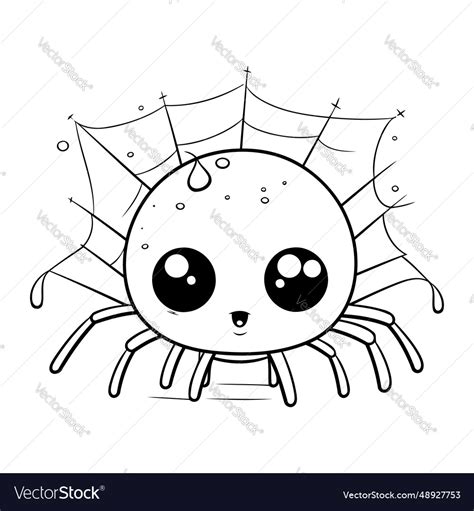 Cute Spider Cartoon Black And White