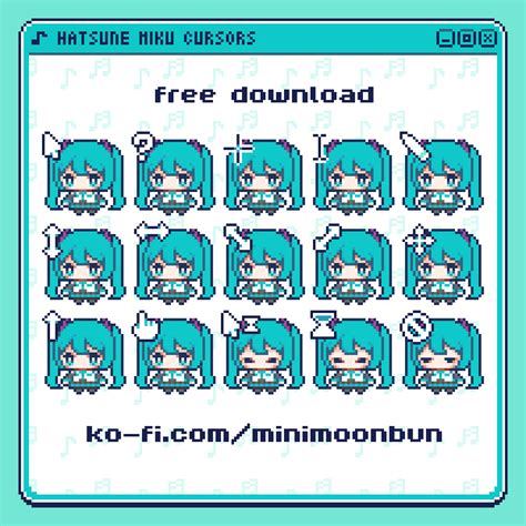 Hatsune Miku Pixel Art Cursors Minimoonbun S Ko Fi Shop Ko Fi