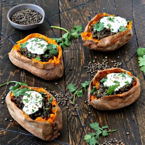 Curried Coconut Lentil Stuffed Sweet Potato Bowls Recipe Sweet