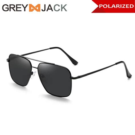 Jual Grey Jack Kacamata Hitam Aviator Kotak Sunglasses Polarized Anti