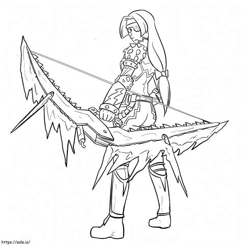 Monster Hunter Character Coloring Page