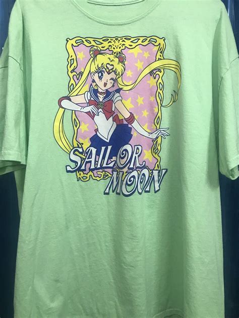 Sailor Moon Graphic Short Sleeve T Shirt Lime Green … Gem