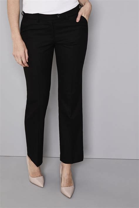 Contemporary Womens Straight Leg Trouser Regular Length Black