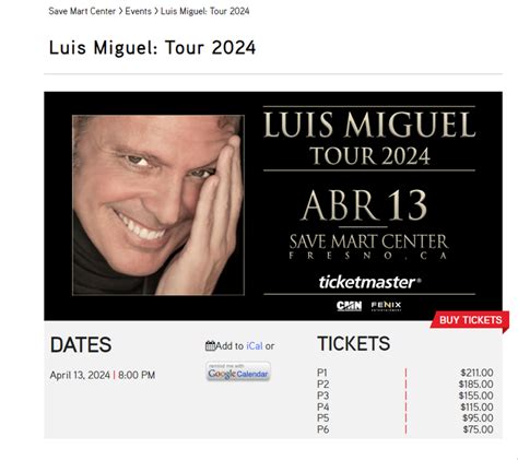 Were You Able To Buy Luis Miguel Tickets For His Tour Tickets Are