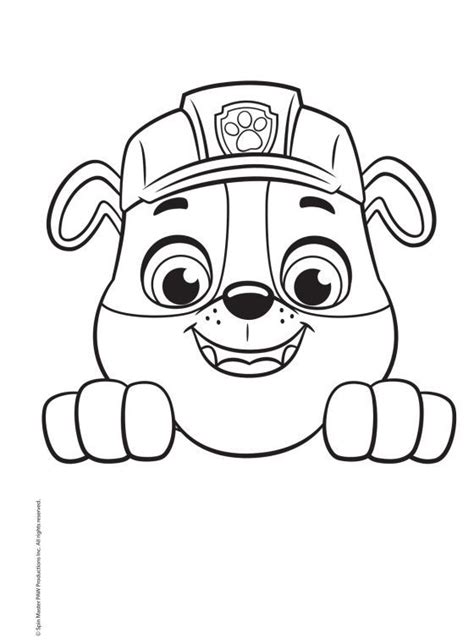 Coloriage Coloring Pat Patrouille Paw Patrol Ruben Rubble Mask Masque