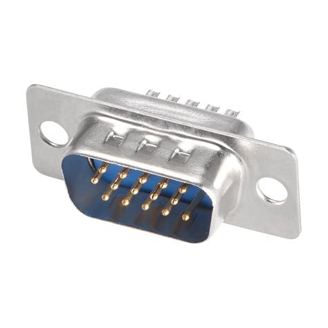 D Sub Connector Male Plug Pin Row Port Terminal Blue Pcs