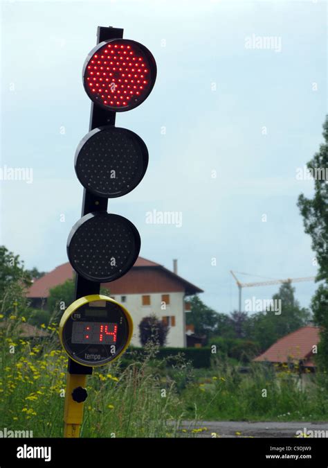 Traffic Lights With Countdown Timer Display To Show When The Light Will