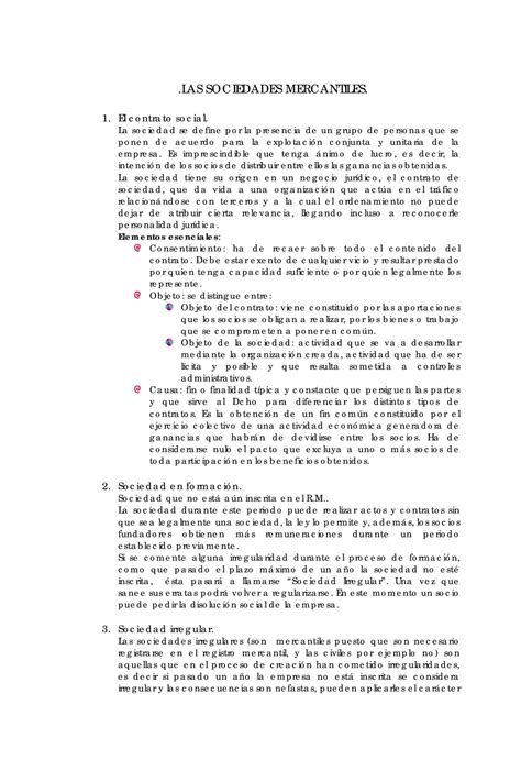 Sociedades Mercantiles Apuntes Derecho Mercantil Docsity