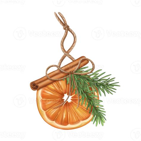 Dried orange, cinnamon, fir tree eco-friendly Christmas tree toys. Hand