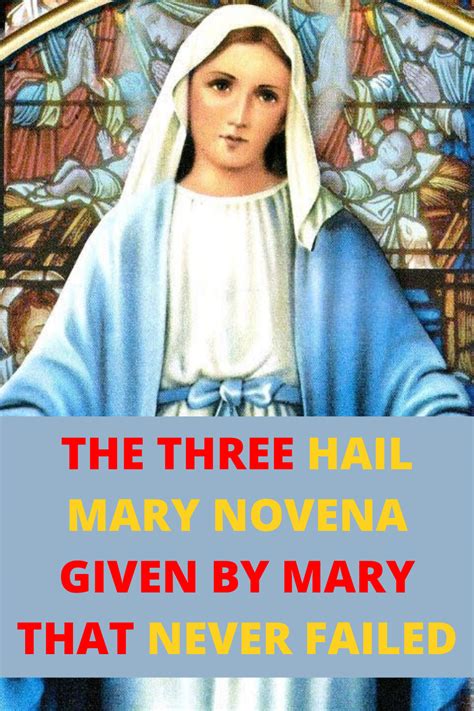 The 3 Hail Mary Novena Miracle Prayer Prayers Novena