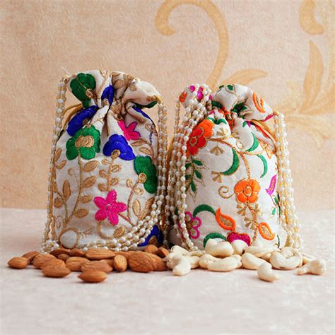 Send Stone Rakhi With Dryfruits In Potli Online