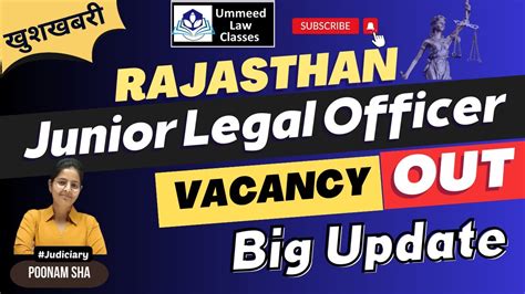 Junior Legal Officer Update Jlo Vacancy Rajasthan Jlo