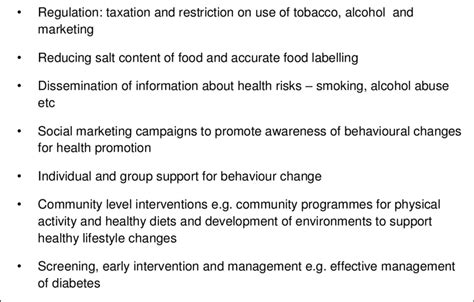 Examples Of Upstream And Downstream Approaches To Lifestyle Management