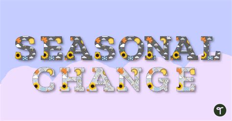 Seasonal Change Display Banner Lettering Teach Starter