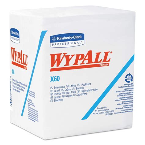 Kimberly Clark Wypall X60 Reinforced Disposable Wiper 13 Length X 12