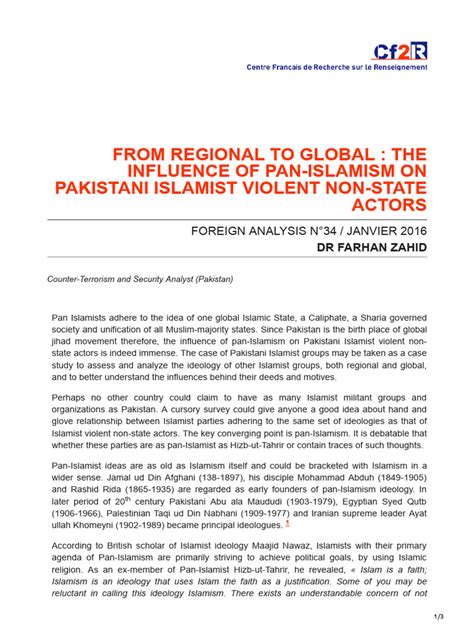From Regional To Global The Influence of Pan-Islamism On Pakistani ...
