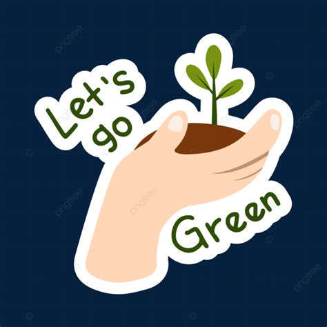 Sticker Cartoon Earth Day Lets Go Green Vector Earth Day Go Green