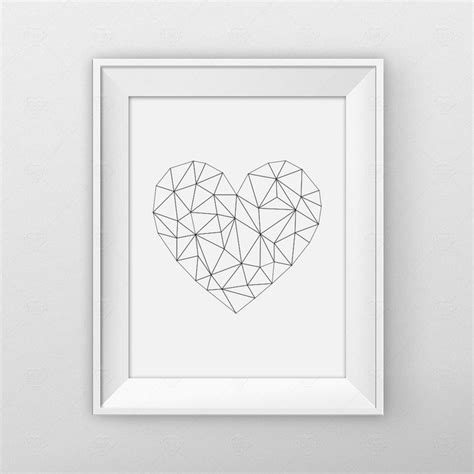 Geometric Heart Print Heart Art Heart Wall Art Geometric Print