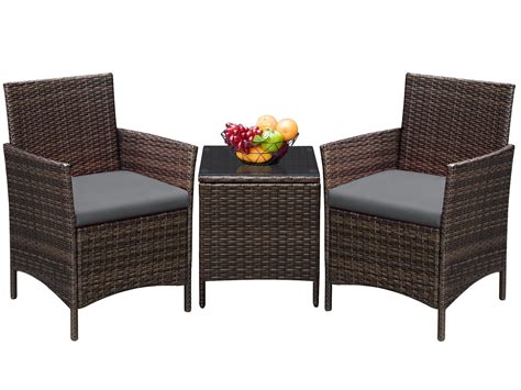 Devoko Pieces Patio Conversation Set Pe Rattan Wicker Chairs Outdoor