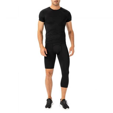 Wbq Mens One Leg Compression Tights For Basketball Capri Tights 3 4