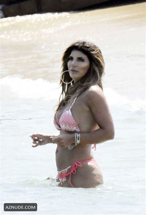 Teresa Giudice Wows In A Pink Halterneck Bikini While Relaxing On The Beach In Mykonos AZNude