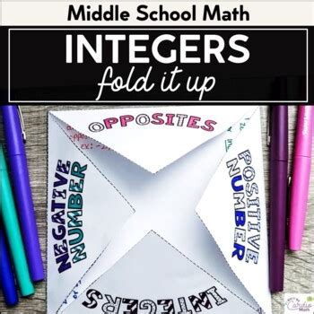 Integers Fold It Up By Cognitive Cardio Math Tpt