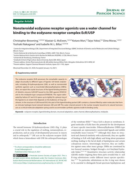 (PDF) Nonsteroidal ecdysone receptor agonists use a water channel for ...