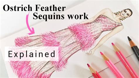 How To Draw Ostrich Feather Explained Fashion Illustration Youtube