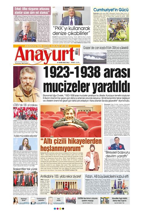 Anayurt Gazetesi Ekim Sal G N Man Eti