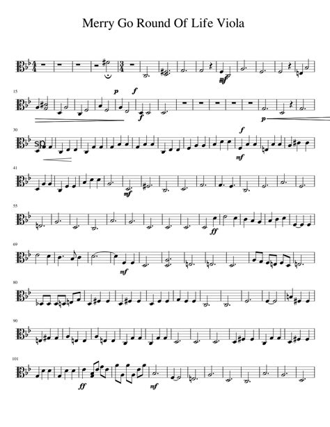 Merry Go Round Of Life Viola Sheet Music For Viola Download Free In Pdf