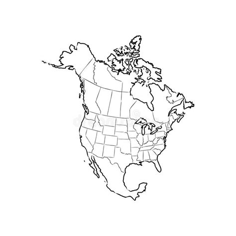 Map Of North America Map Concept North America Vector Sketch Stock Vector Illustration Of