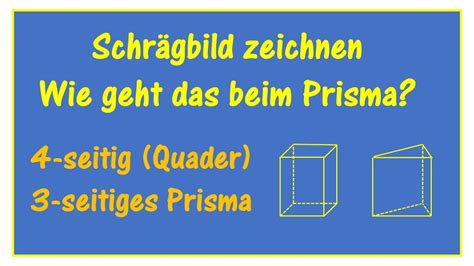 Schrägbild eines Prismas wie zeichnet man das Quader und