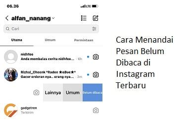 Cara Menandai Pesan Belum Dibaca Di Instagram Terbaru WAFBIG