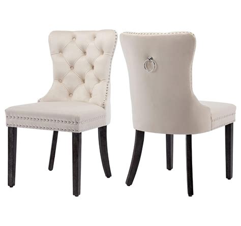 Drevy Velvet Dining Chair Set Of 2 Wingback Tufted Chairs For Dining Room Upholstered Dining