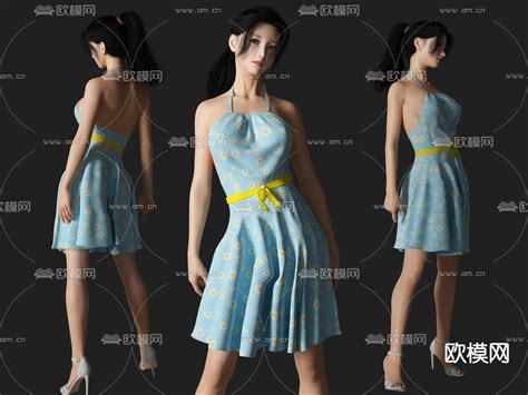 现代美女人物3d模型下载id121301653dmax免费模型 欧模网