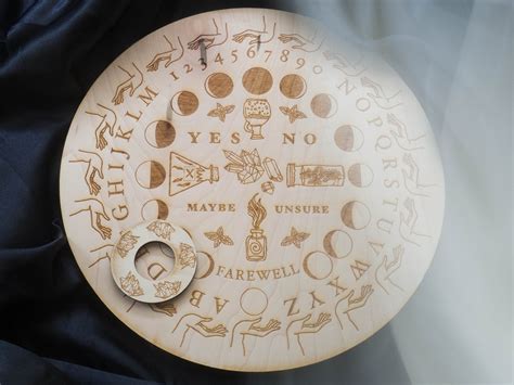 Ouija Board Round Wooden Spirit Board Potions Talking Etsy