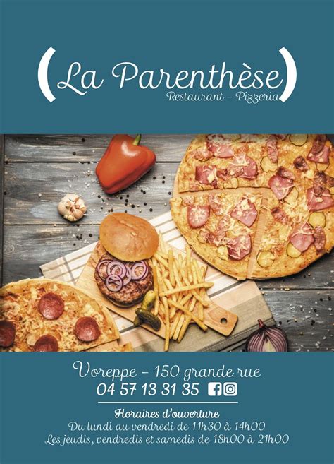 Menu at La Parenthèse restaurant Voreppe