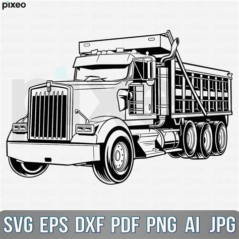 Dump Truck Svg Truck Svg Big Truck Clipart Truck Svg Truck Cricut