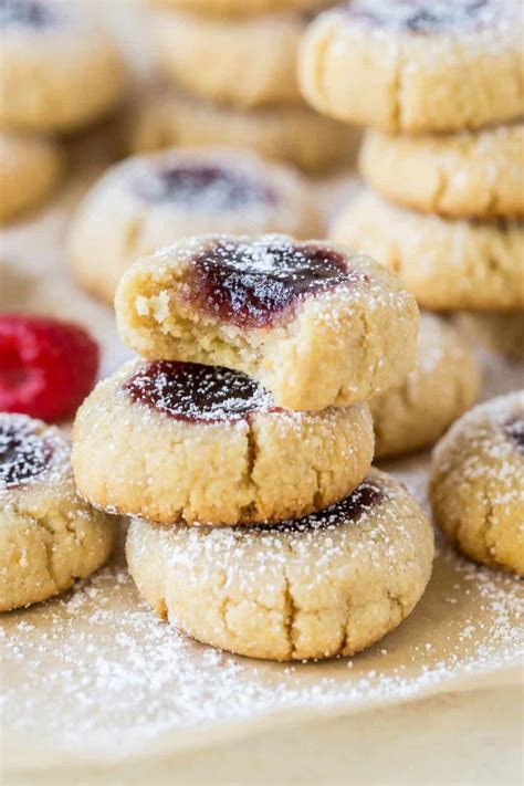 Raspberry Almond Thumbprint Cookies Wholesome Made Easy