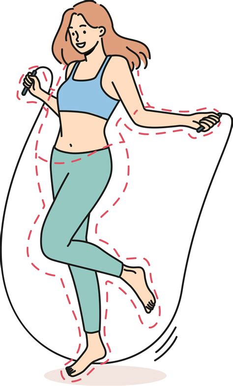 Smiling Woman Jump On Rope Lose Weight 21469041 PNG