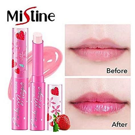 ลิปมันเปลี่ยนสีมิสทีน Mistine Pink Magic Lip Plus Vitamin E Strawberry