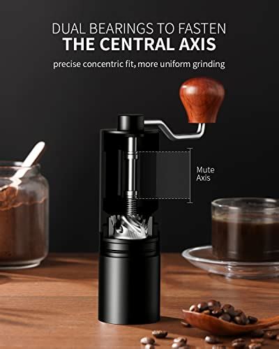 Manual Coffee Bean Grinder With Adjustable Settings Hand Conical