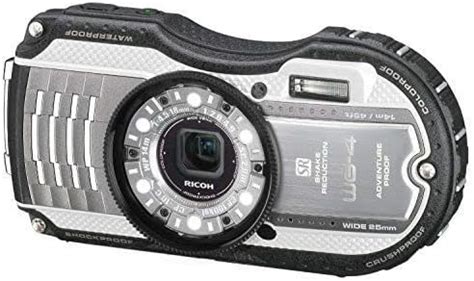 Amazon co jp RICOH 防水デジタルカメラ RICOH WG 4 シルバー 防水14m耐ショック2 0m耐寒 10度