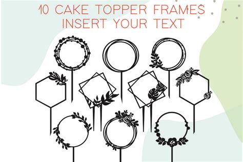 Cake Topper Frame Svg Wreath Frame Svg Leaf