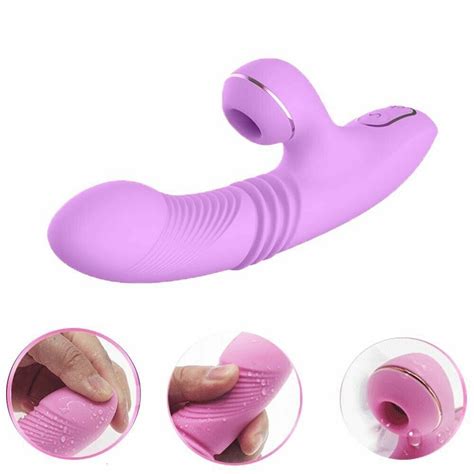 Thrusting Rabbit Vibrator With Heating Thrusting Sucking Clitoral Dildo