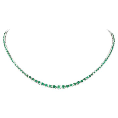 Nwt 15 000 Rare Gorgeous 18kt Gold Fancy Baguette Diamond And Emerald Necklace For Sale At 1stdibs