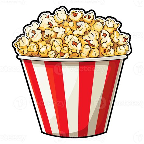 Popcorn Bucket Cinema Snack Popcorn In A Red Striped Bucket Sticker