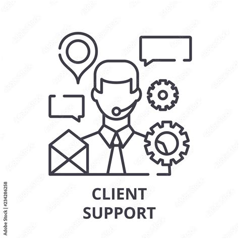 Client Support Line Icon Concept Client Support Vector Linear